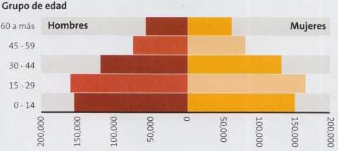 Distribución de la población por género y edad en Arequipa en el 2007